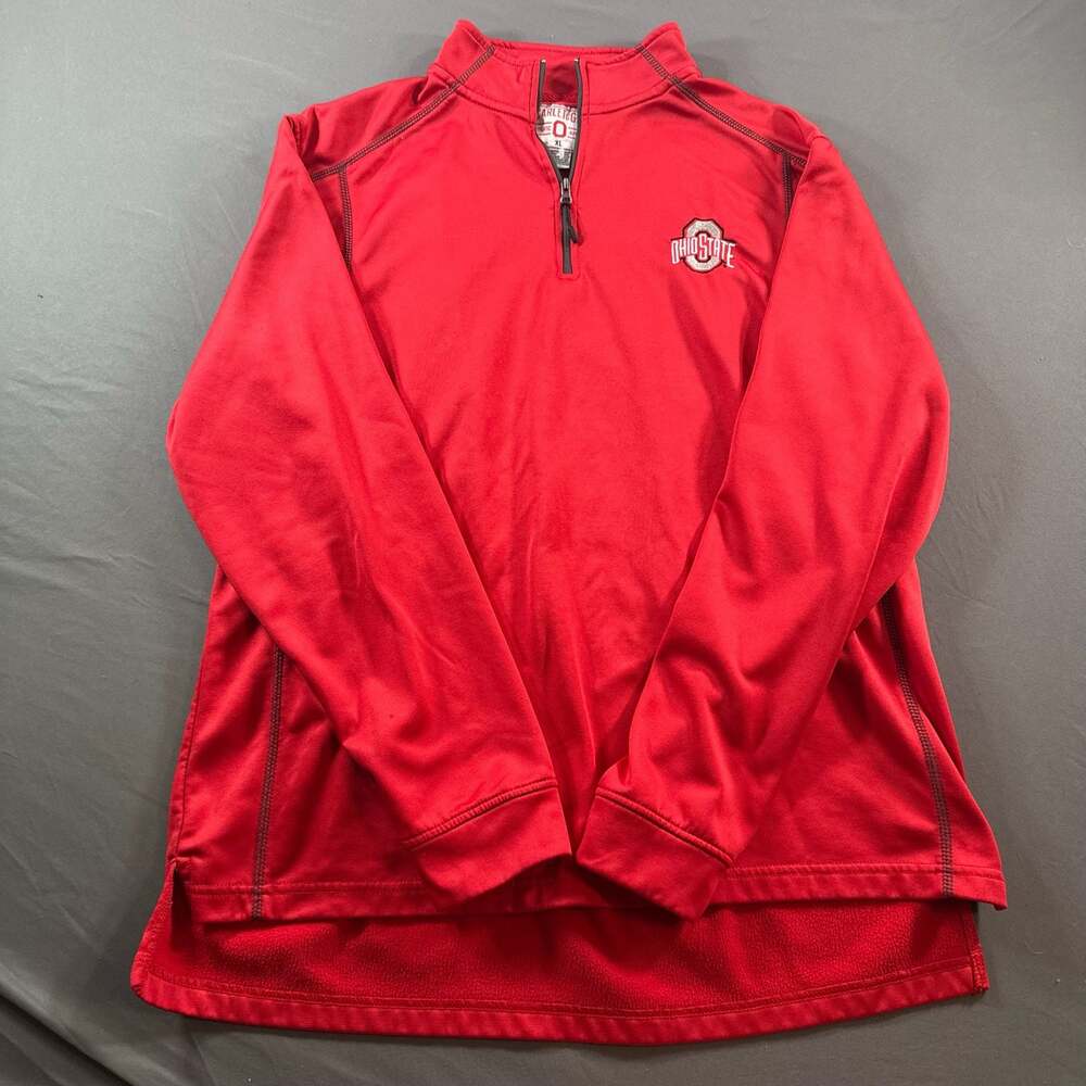 Scarlet and Gray Ohio State Buckeyes Men's Red Quarter Zip Pullover XL